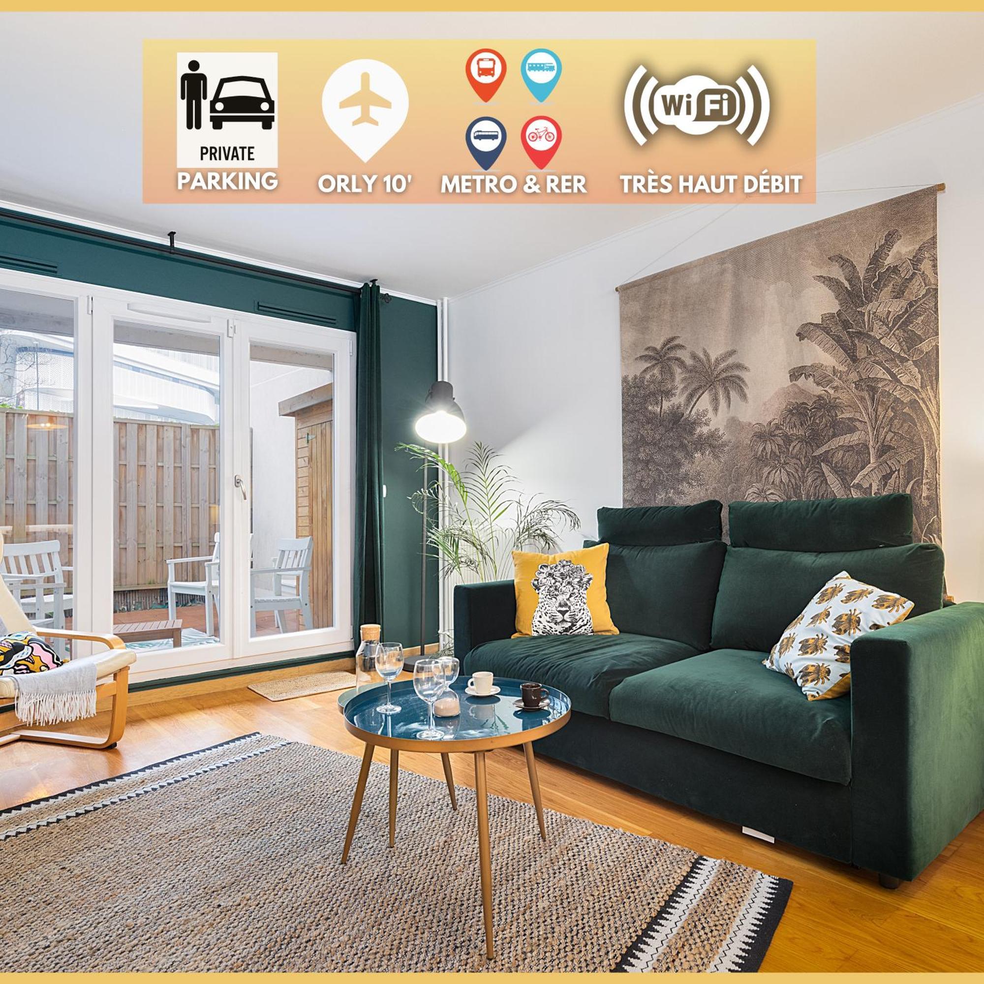 ジャンティイCosy'N Paris - Parking Secure - Metro 14 - Wifi - Terrace - Premium Beddingアパートメント エクステリア 写真